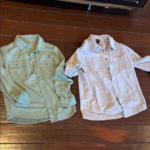 10/12 Green and Gray Kids Button-Down Shirts